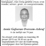 Annie Overeem- Ashruf - DWTonline.com 1941-2015