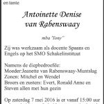 Antoinette van Rabenswaay - 1967-2016